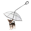 PETLESO Dog Umbrella for Small Breed, Clear Small Dog Umbrella with Adjustable Leash, Keep Pet Dry on Rainy Walks/Potty Trips, Adjustable Shaft Angle Rain Umbrella, Self-Assembly