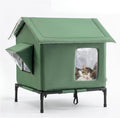 Outdoor Cat House All-Season Weatherproof Insulated Feral Cat Shelter, Large Portable Tent for Stray Cats, Windproof & W