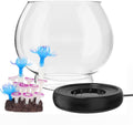 hygger 0.5 Gallon/1 Gallon Glass Fish Bowl with LED Light and Decor, Small Round Betta Fish Tank Goldfish Bowl, Round Cl