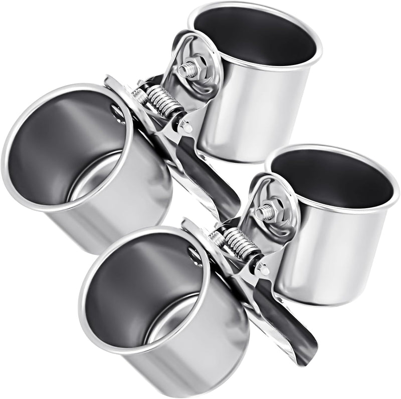 Tioncy 2 Pcs Stainless Steel Bird Bowls, Clip on Parrot Food Water Cups