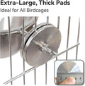 AOTU Anti Tip Stainless Steel Parrot Feeding Cups - Locking Bird Food & Water Bowls for Cage, Bird Cage Accessories for Cockatiel, Conure, Budgie, Macaw, Gray Parrot & Small Pets (L)