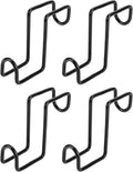 QWORK 4 Inch Tack Hook Set - 4 Pack Heavy Duty Black Horse Halter Rack, Over Rail Bridle Hooks Anti-Rust Coated Metal Ho