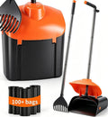ienjoyed 40" Tall Dog Pooper Scooper with 100 Bags Attachment, Large Capacity Swivel Bin and Rake Metal Pole, Long Handl