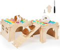 Unicorn Catcher 2 Pack Wooden Guinea Pig Hideout House with Stairs & Mats