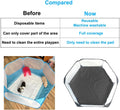 Amakunft Waterproof Hexagon Playpen Mat Washable Pee Pad Fit with Small Animal Playpen (42.5in x 41in) Reusable Pet Bedd