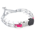 Herm Sprenger Chrome Plated Steel Dog Collar with Quick Release ClicLock Buckle and Biothane Insert Training Collar for Dogs Made in Germany (Passionfruit Pink, 16in x 2.25mm(neck size up to 13-14in))