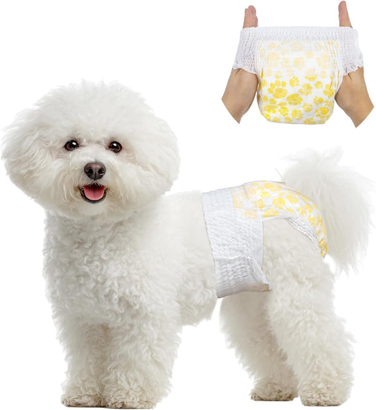 Pet Soft Disposable Dog Diapers Female, Pull Up Doggie Diapers for Female Dogs, 360°Stretchy Waist Puppy Diapers, Super Absorbent Doggy Diaper Leak Proof Design for Dogs in Heat (Small, Count, 20.0)