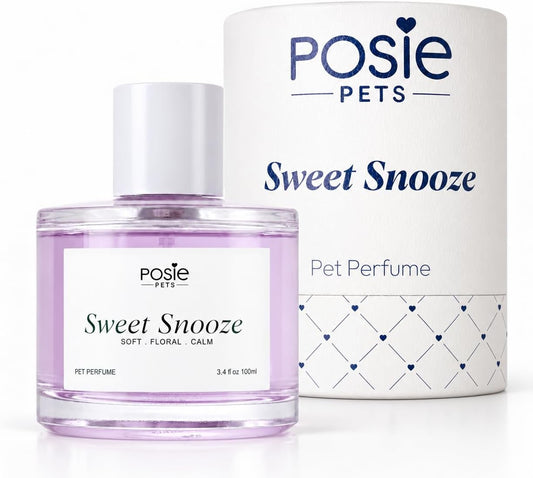 Posie Pets Dog Cologne Spray with Long Lasting Jasmine, Musk, and Vanilla Scent - Vegan Alcohol-Free Pet Deodorizer for Smelly Dogs - Water-Based Luxury Puppy Grooming Fragrance - Sweet Snooze 3.4FlOz