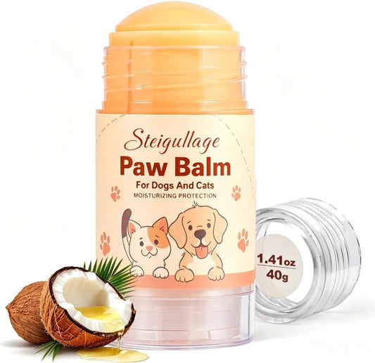 Dog Paw Balm & Nose Balm Stick for Dogs and Cats 1.41oz(40g), Lick-Safe Paw Wax Moisturizer for Dry Cracked Paws, Nose and Elbows, Helps Protect Against Hot Pavement,Snow and Road Salt