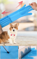 Pet Grooming Glove, Gentle Dog Bathing Shampoo Brush Massage Mitt, Deshedding for Dogs Cats Rabbits Horses 2-Pack (Purpl