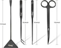 hygger Long Stainless Steel Premium Aquarium Tools, 4 PCS Aquatic Plant Tweezers Scissors Spatula Kits Comes with 1 Clea