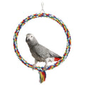 Bird Rope Swing Colorful Perch Climbing Toy for Parrots Budgie Parakeet Cockatiel Cockatoo Conure (M (10.4 inch)