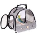 Small Bird Travel Carrier, Portable Bird Travel Cage for Parakeet, Parrot, Budgie, Guinea Pig, Bearded Dragon Reptile Carrier for Hiking Vet Visit Bicycle Ride (Grey)