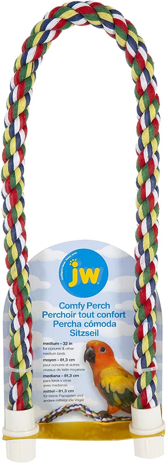 JW Pet Comfy Perch For Birds Flexible Multi-color Rope, Medium - 32