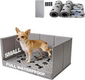 HQ4US 4LEGS Dog Litter Box Pee Pad Holder Foldable with High Walls, Large Indoor Dog Potty Toilet for Puppies,Portable f