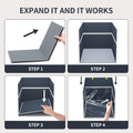 Aokeyee Cat Litter Box Enclosure Splash Guard, Extra Large 27"x22"x17" Foldable Waterproof Shield with Removable PVC Mat, Easy Clean Pet Litter Box Cover with 2 Hooks
