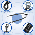 MingXpets Double Dog Leash,360° Swivel Tangle Free Bungee Walking Training