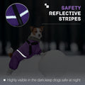 BRKURLEG Purple Dog Coat with Harness, Dog Winter Jacket, Dogs Onesie Body Warm Jackets, Small Dogs Winter Coats Reflective Windproof Warm Cold Weather Coats, Pet Waterproof Jackets, M