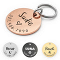 KEVSUN Personalized Lovely Symbols Dog Tags and Cat Custom Engraved Stainless Steel Pet ID Tag (X-Small, Rose Gold)