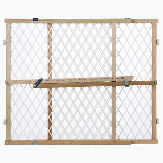Toddleroo by North States - Diamond Mesh Wooden Baby Gate: Pressure Mounted Baby Gate for Doorways - Adjustable 26.5 to 