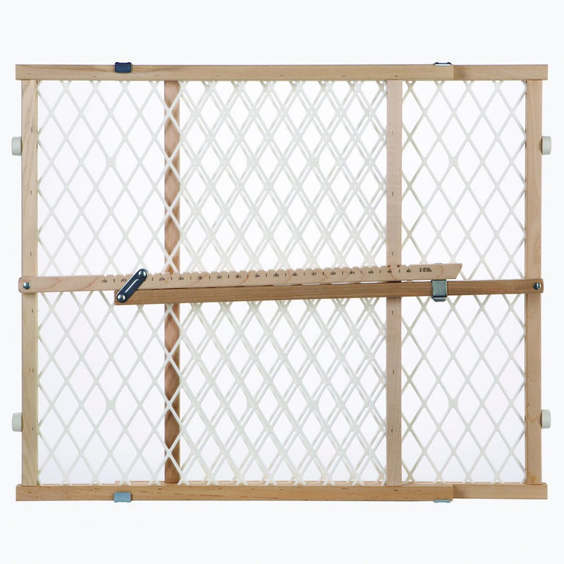 Toddleroo by North States - Diamond Mesh Wooden Baby Gate: Pressure Mounted Baby Gate for Doorways - Adjustable 26.5 to 