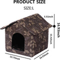 Outdoor Cat House Cat House for Outdoor and Indoor Use - Waterproof Shelter for Cats, Dogs, and Feral Animals (Brown, Large)