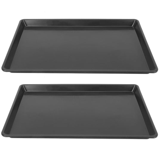 Parrot Toilet Pan Bird Cage Tray Black Replacement Dog Crate Pan, Bunny Cage Bottom Tray Plastic Small Animals Cage for Pet, 2Pcs Pet Poop Holder