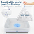 23.6''x16''x12'' Enclosed Stainless Steel Litter Box with Lid, XL Sifting Litter Box for Pine Pellets, High Sides Metal Litter Box System for Big Cats, Anti-Leakage, Easy Cleaning, Less Tracking