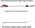 55''-87'' Telescopic Snake Catcher Tongs Grabber, Wide Jaw Handling Tool