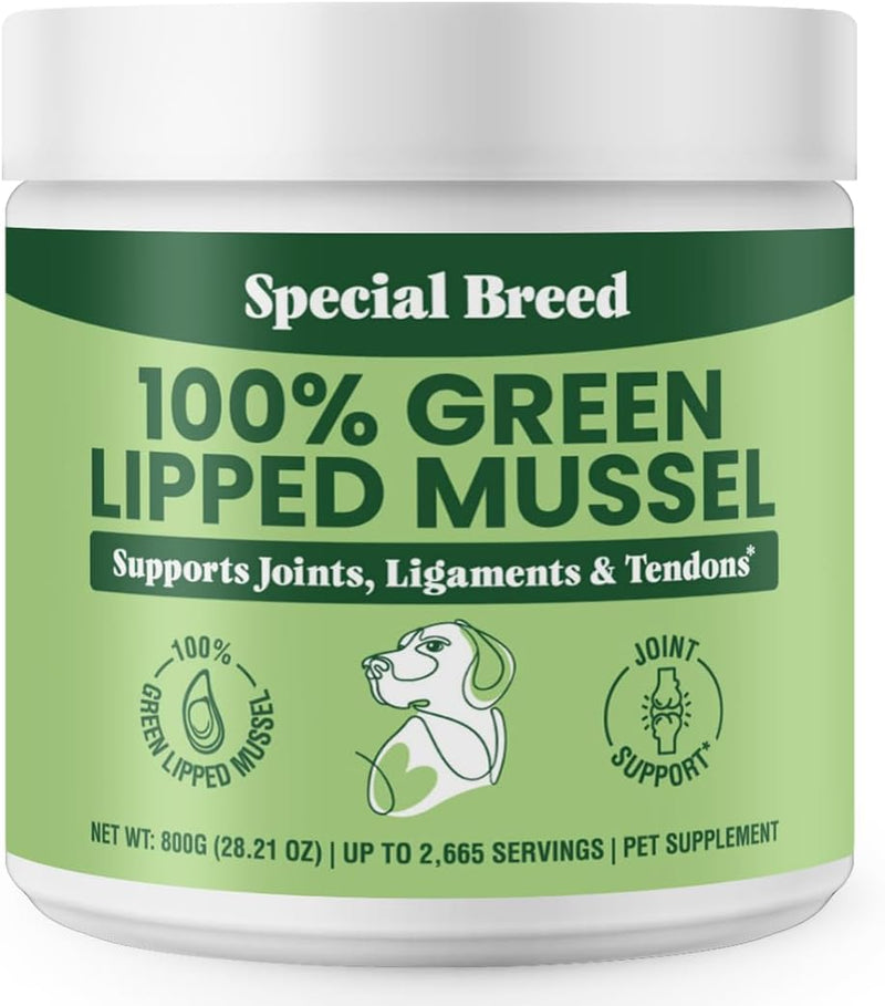 Green Lipped Mussel Powder for Dogs & Cats - 100% New Zealand Green Lipped Mussels - 800 Grams - Up to 2,665 Servings