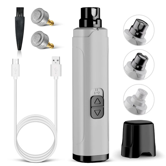 YGGDRA Dog Nail Grinder Upgraded - Professional 2-Speed Super Quiet and Low Vibration Electric Pet Nail Grinder with LED Lights - Painless Paws Grooming & Smoothing for Small to Large Dogs