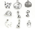Kinteshun Assorted Cats Pet Charm Pendant for DIY Jewelry Making Accessaries(42pcs,Antique Silver)