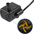 2Pcs 3W USB Mini Submersible Water Pump DC3.5V-9 Small Fountain Pump for Aquarium Fish Tank Fountain Hydroponics Water F