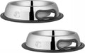 Jeffers Pet Embossed No Tip Anti-Skid Stainless Steel Pet Bowls for Dogs, Cats, Puppies, Kittens – Rubber Base, Food & W
