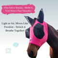 Stretchy Horse Fly Mask with Ears, Extra-Large Eyes & Mane Opening – Soft, Breathable Fly Mask for Horses, Tangle-Free D