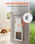 VEVOR 2-Flaps Dog Door, with Aluminum Frame, Metal Closing Panel and Lock, Strong and Weatherproof Dog Door for Interior