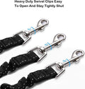 3 Way Dog Leash Coupler Heavy Duty No Pull Multiple Double Tangle Free Trio Nylon Bungee Cord Stretchy Sturdy Pups Lead 