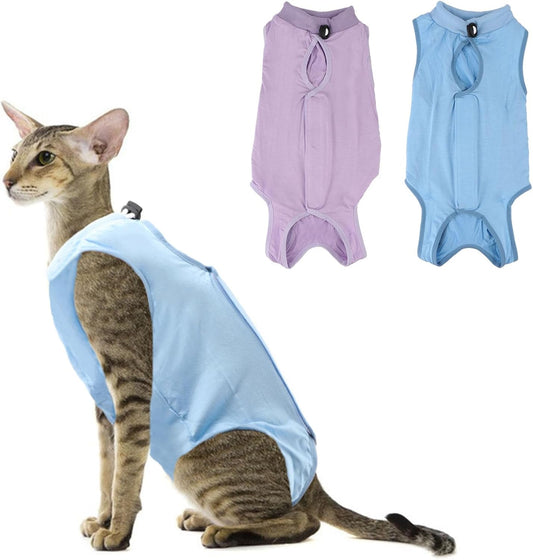 2PCS Cat Recovery Suit - Breathable Cat Surgical Recovery Suit, Onesie for Cats After Surgery Recovery, Alternative Cone