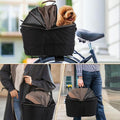 Foldable Bike Pet Rear Basket with Safety Leash & Comfort Pad, Universal Heavy Duty Rear Mount Carrier for Small Medium Dogs Cats Cycling Travel