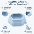 Collapsible Silicone Dog Bowl 700ML, Spill Resistant Pet Travel Bowl for Food Water, Foldable Portable Cat Bowl