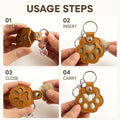 Leather Pet Fur Keepsake Keychain, 3 Pcs Black White Brown