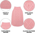 Mihachi Turtleneck Dog Sweater - Winter Coat Apparel Classic Cable Knit Clothes with Leash Hole for Cold Weather, Ideal 