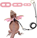 ADOGGYGO Pink Bearded Dragon Leash Harness, 3 Size Pack, Cool Bat Wing