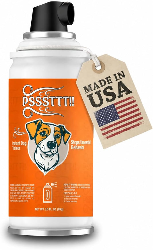 PSSSTTT Spray for Dogs 3.5 FL OZ (99g) - Effective Behavior Training for Dogs, Dog Corrector Fight Deterrent - Safe & Humane, Air Spray for Dogs, Air Horn for Dogs Training