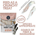 Ancestral Hunter Dehydrated Rabbit Ears for Dogs & Cats - - USA Sourced Whole Ears with Fur for Dogs - Rawhide Alternative - 100% Single Ingredient Crunchy Furry Rabbit Ears (6 Count)