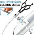 Dream Reach 8" Downward Curved Dog Grooming Scissors for Trimming Face and Paws, Safety Round Tip Shears for Pet Dogs an