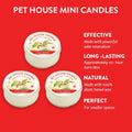 Hollyberry Mini Candles Plant-Based Wax, 3 Pack Pet House