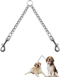 LOS ANDES Metal Double Dog Leash Chew Proof Chain Leash 2 Way No Tangle Coupler Dog Leash Extension Splitter Lead for 2 