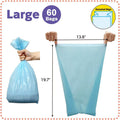 BOS Amazing Odor Sealing Cat Waste Disposal Bags - Durable, Unscented [Size: L, Color: light blue] (60 Count, Pack of 3)