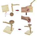 Wood Bird Stands Feeder Toys, Tabletop Portable Training Parrots Perch